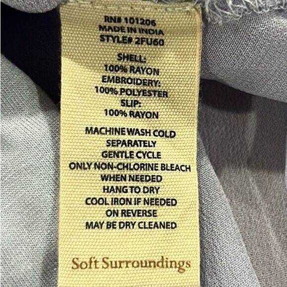 Soft Surroundings Mallorca embroidered sheer maxi dress size S NWT - Picture 9 of 10